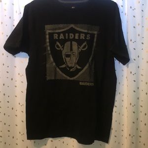 Raiders black and gray short sleeve shirt large